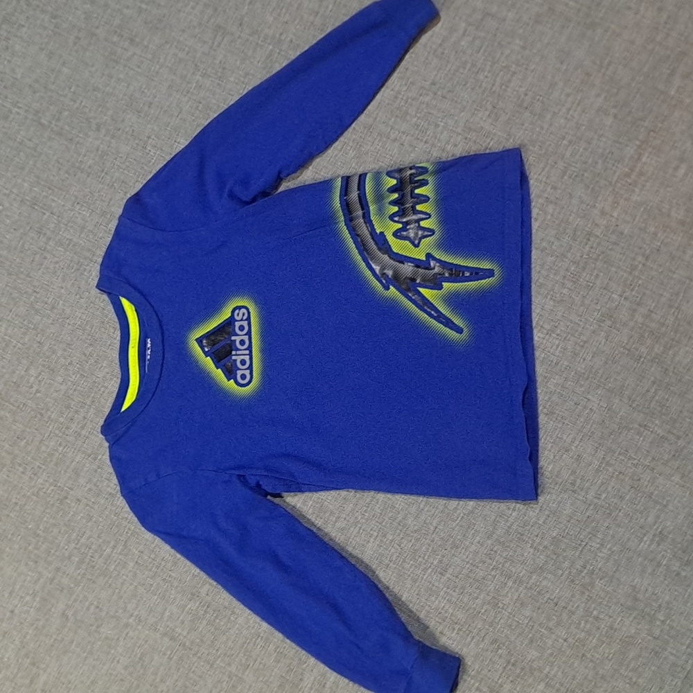 Adidas Blue and Green Football Long Sleeve YMD